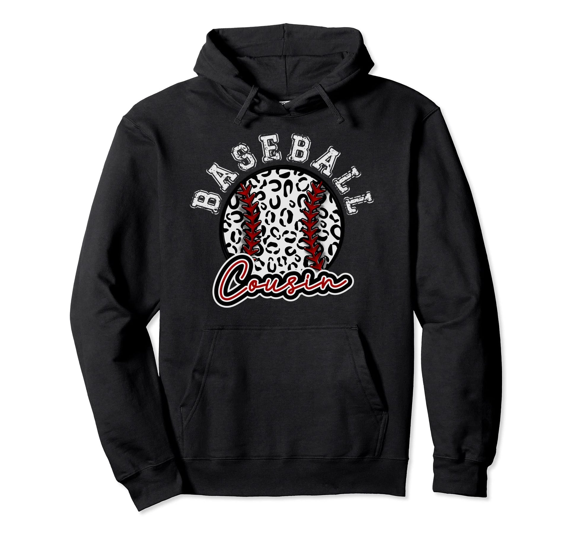 Leopard Cheetah Baseball Cousin Hoodie - Casual Everyday Wear Unisex - T-Shirt, Sweatshirt, Hoodie