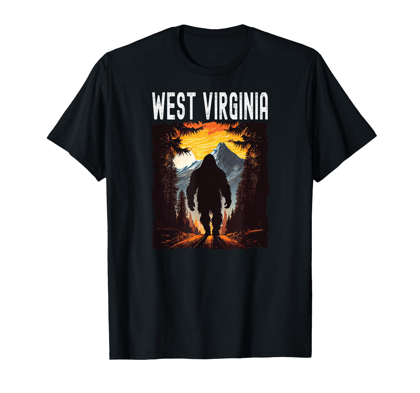 West Virginia Sunset 70S Hiking T-Shirt - Aesthetic Graphic for Adults - T-Shirt, Sweatshirt, Hoodie