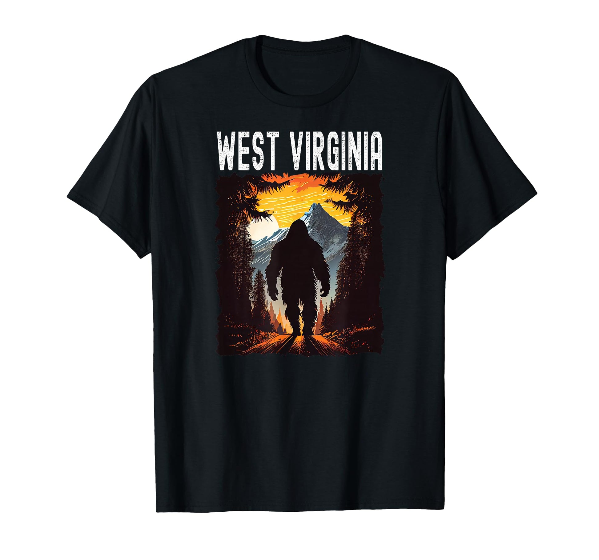 West Virginia Sunset 70S Hiking T-Shirt - Aesthetic Graphic for Adults - T-Shirt, Sweatshirt, Hoodie
