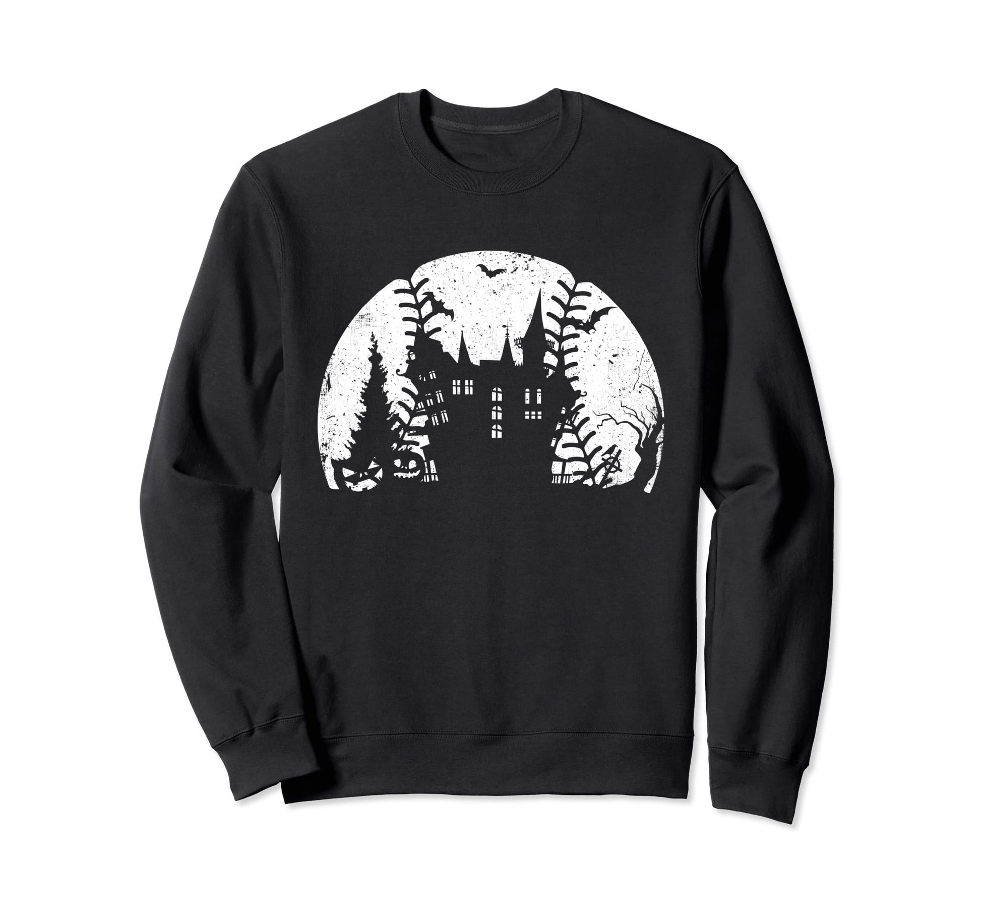 Distressed Baseball Halloween Sweatshirt - Casual Everyday Wear Unisex - T-Shirt, Sweatshirt, Hoodie