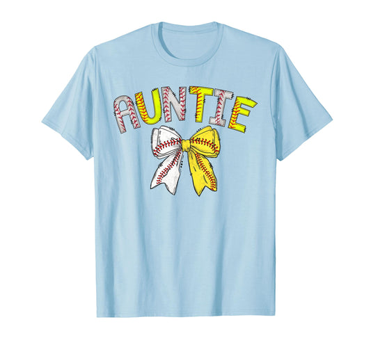 Auntie Both Half Baseball Softball T-Shirt - Unique Graphic for Adults - T-Shirt, Sweatshirt, Hoodie
