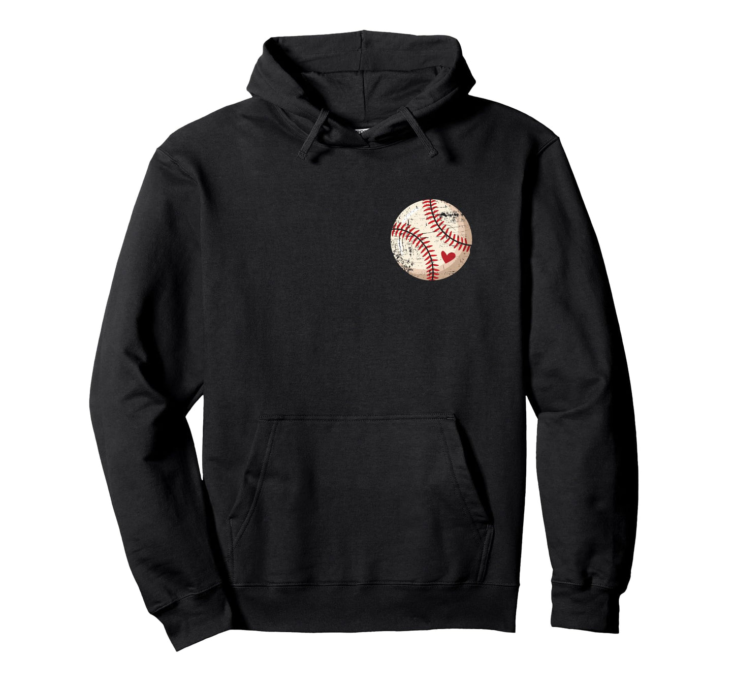 Baseball Heart Stitch Sports Fan Hoodie - Casual Everyday Wear Men Women - T-Shirt, Sweatshirt, Hoodie