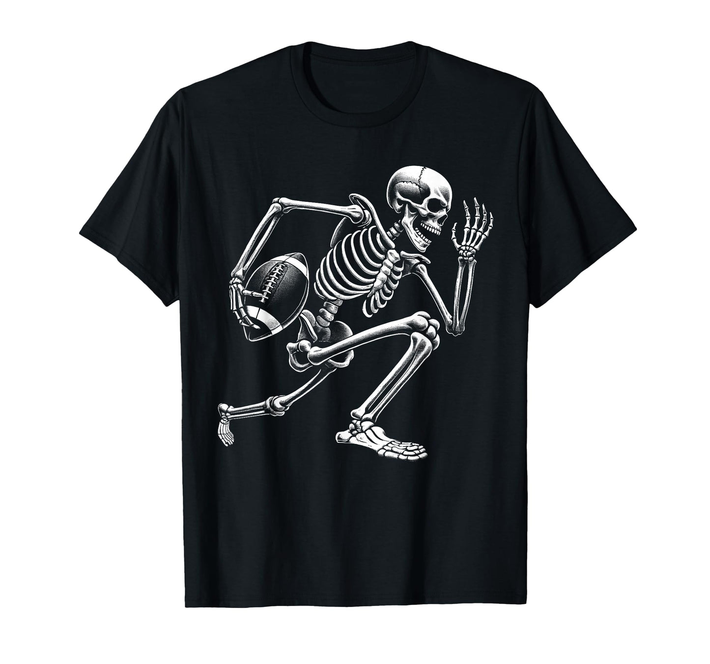 Football Skeleton Playing Football T-Shirt - Custom Art Print Men Women - T-Shirt, Sweatshirt, Hoodie