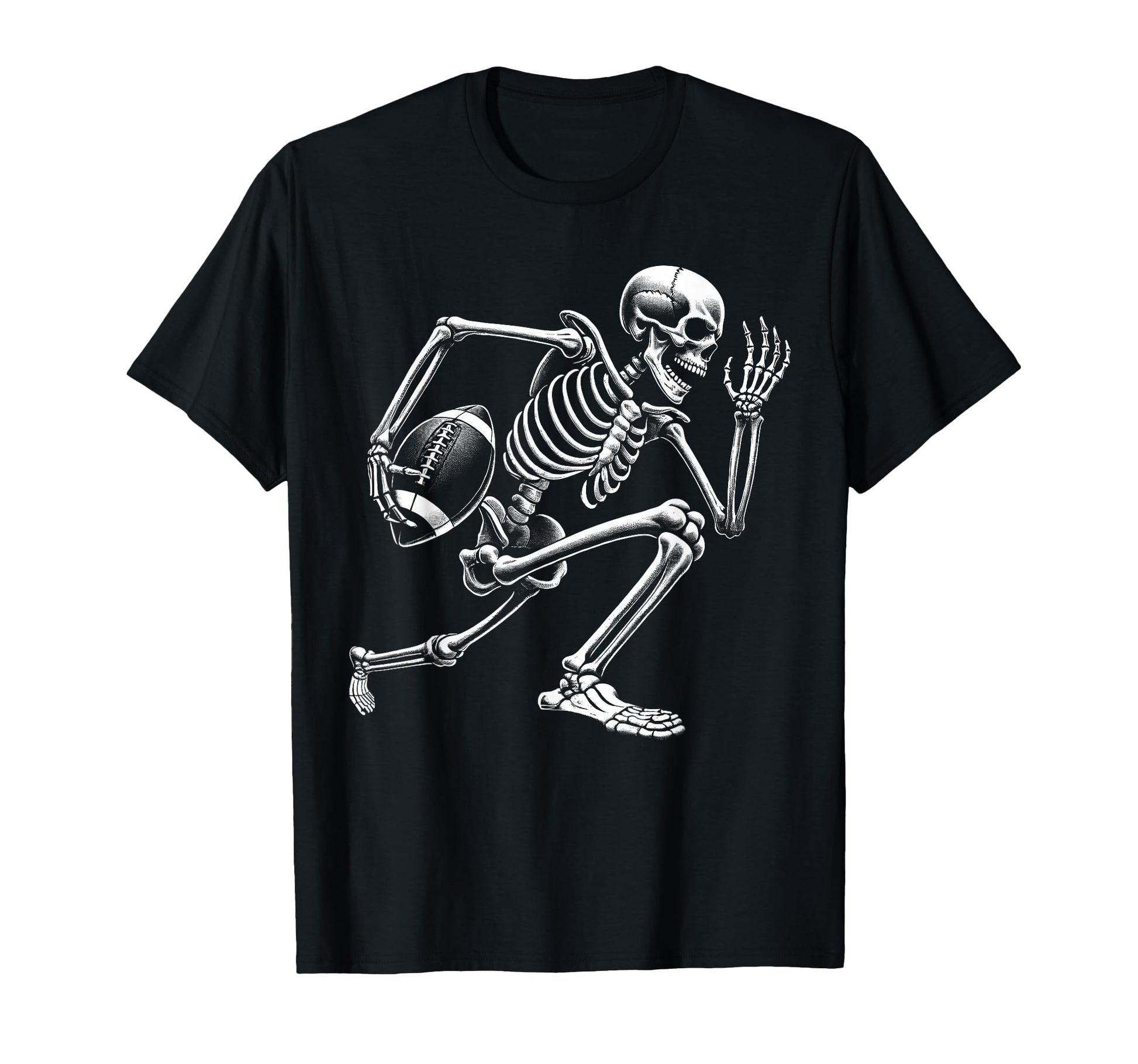 Football Skeleton Playing Football T-Shirt - Custom Art Print Men Women - T-Shirt, Sweatshirt, Hoodie