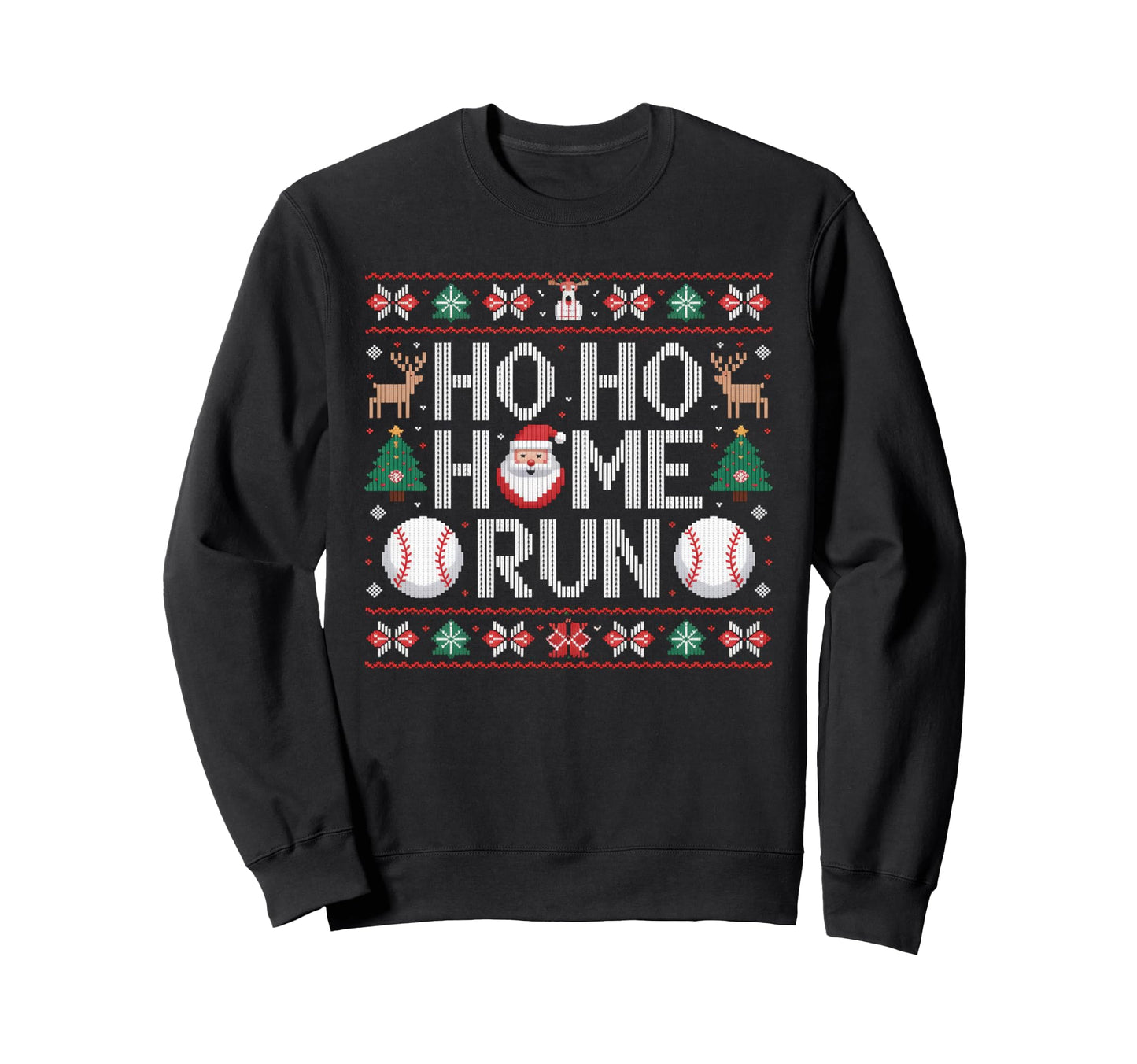 Ho Ho Home Run Baseball Sweatshirt - Casual Everyday Wear Men Women - T-Shirt, Sweatshirt, Hoodie