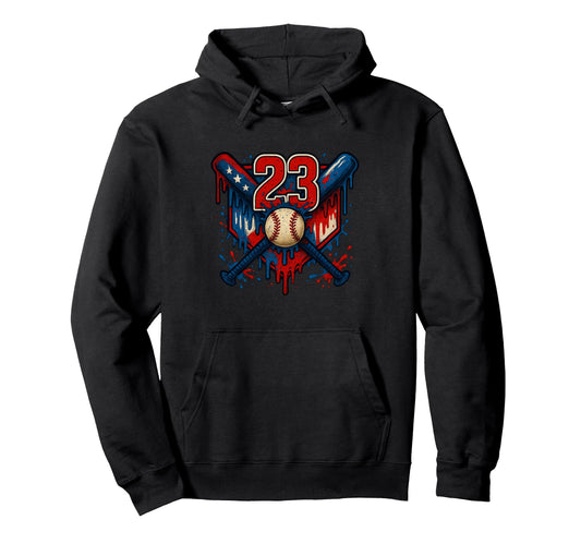 Baseball 23 Year Old Splash Drip 23Rd Hoodie - Aesthetic Graphic Men Women - T-Shirt, Sweatshirt, Hoodie