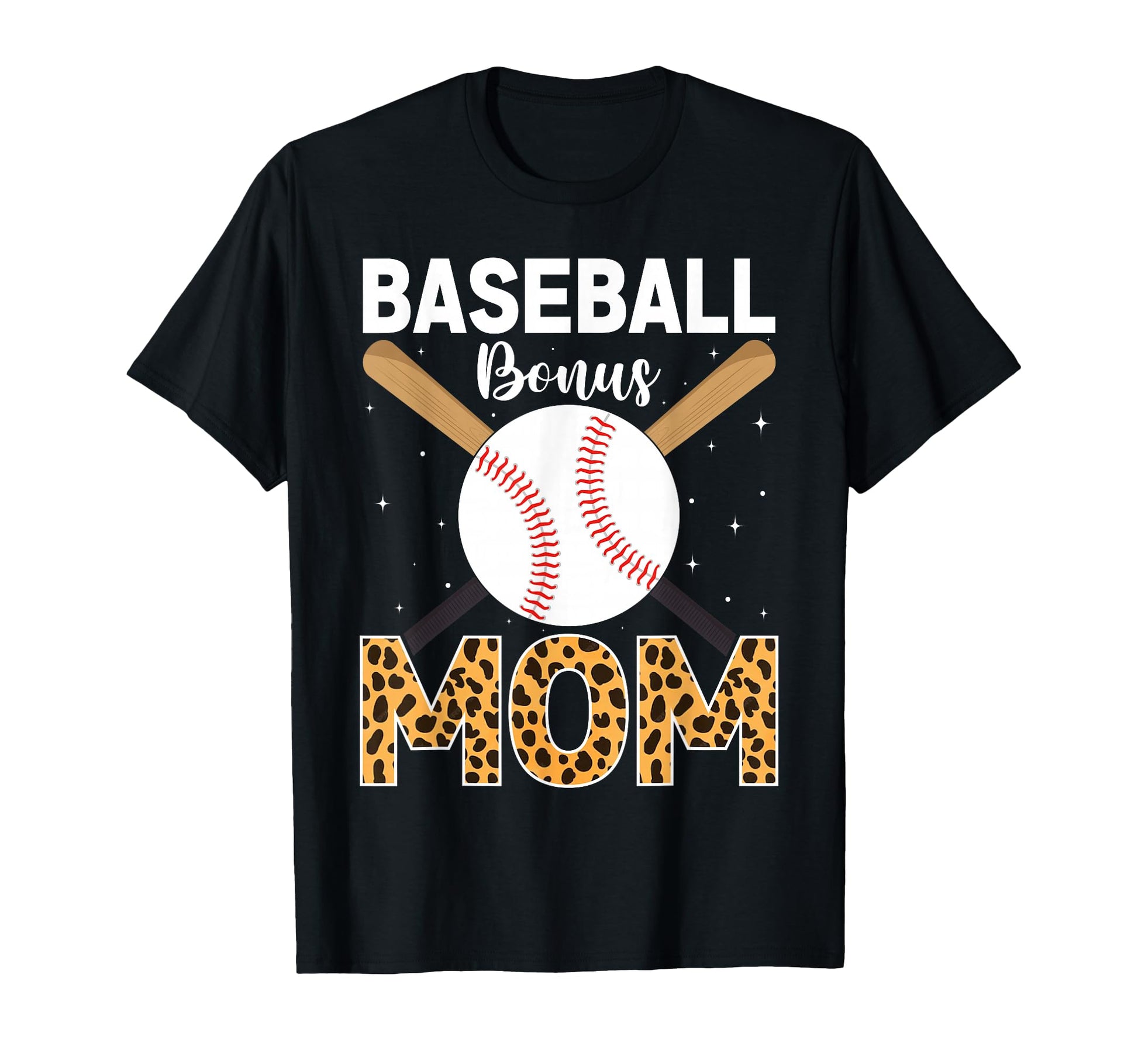 Leopard Baseball Bonus Mom Stepmother T-Shirt - Novelty Apparel Men Women - T-Shirt, Sweatshirt, Hoodie