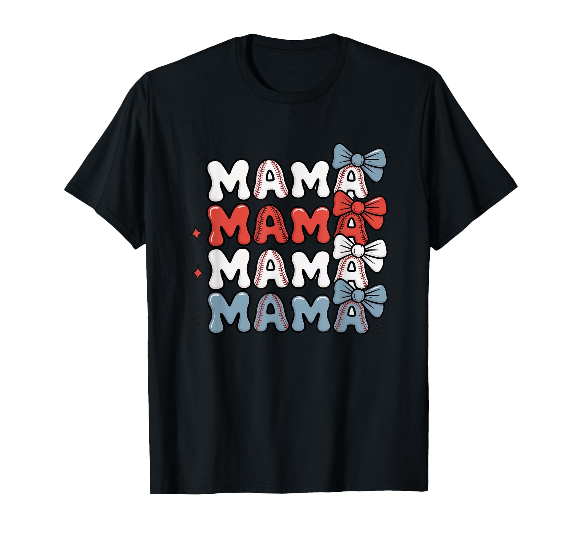 Mama Baseball Stitch Bow Mama Mama T-Shirt - Streetwear Style Unisex - T-Shirt, Sweatshirt, Hoodie