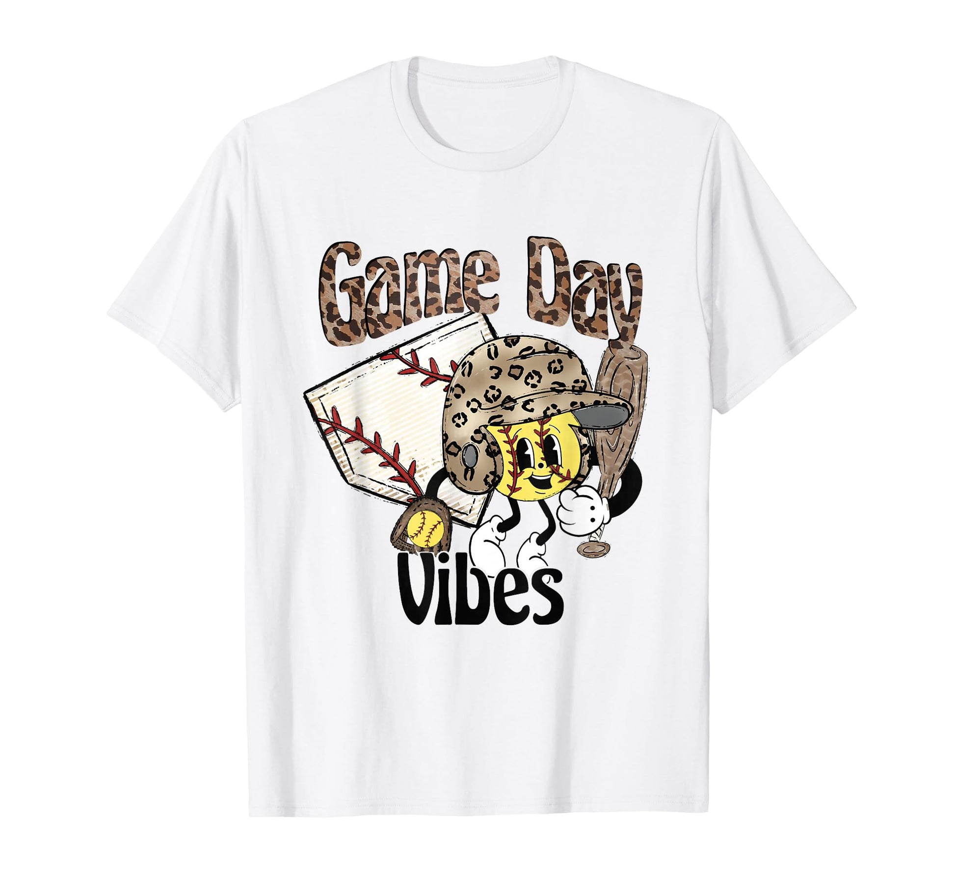 Game Day Leopard Baseball T-Shirt - Casual Everyday Wear Men Women - T-Shirt, Sweatshirt, Hoodie