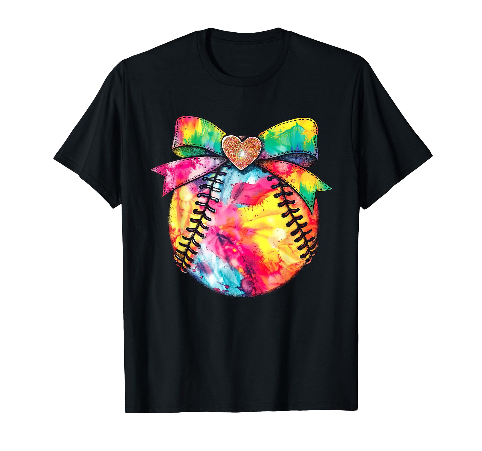 Colorful Tie Dye Baseball Softball T-Shirt - Graphic Print for Adults - T-Shirt, Sweatshirt, Hoodie