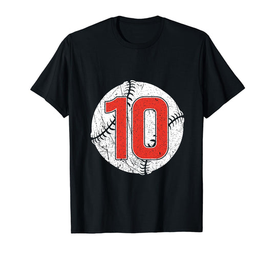Baseball Birthday 10Th Birthday T-Shirt - Aesthetic Graphic for Adults - T-Shirt, Sweatshirt, Hoodie