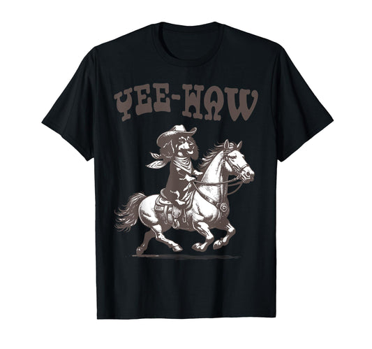 90S Cowboy Dachshund Riding Horse Western T-Shirt - Trendy Graphic Unisex - T-Shirt, Sweatshirt, Hoodie