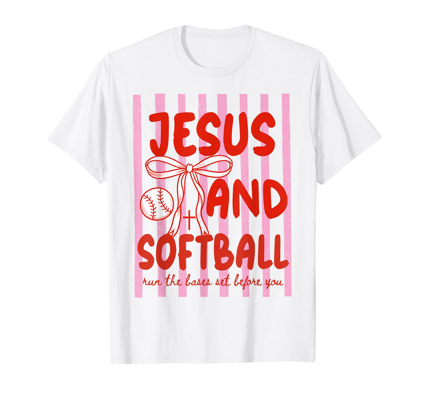 Jesus And Softball Coquette Game Day T-Shirt - Minimalist Print for Adults - T-Shirt, Sweatshirt, Hoodie