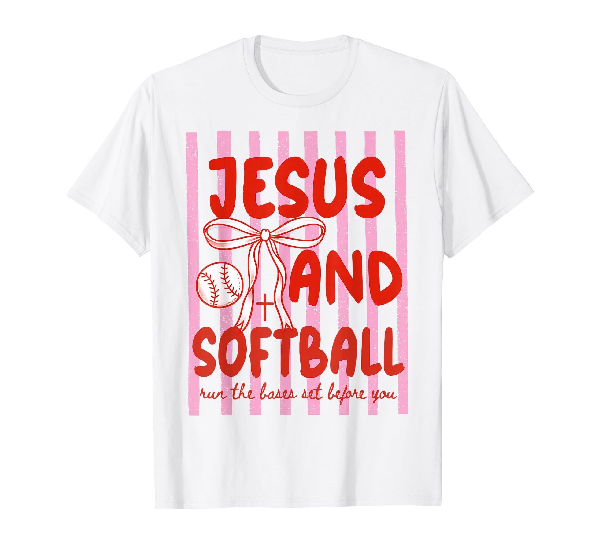 Jesus And Softball Coquette Game Day T-Shirt - Minimalist Print for Adults - T-Shirt, Sweatshirt, Hoodie