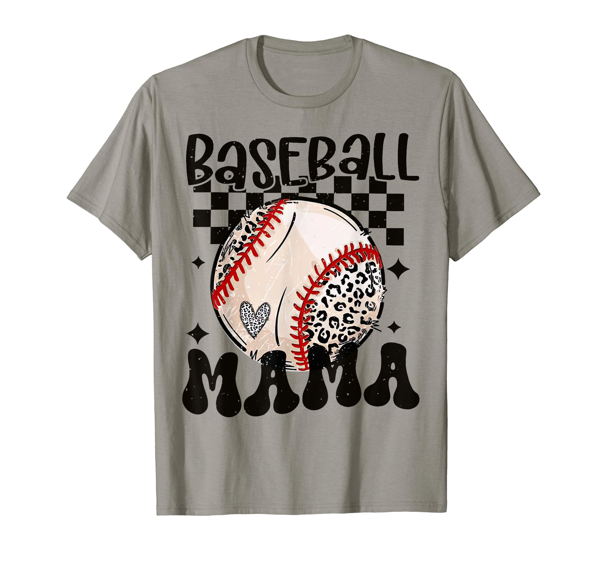 Leopard Baseball Mama Baseball Mom T-Shirt - Custom Art Print for Adults - T-Shirt, Sweatshirt, Hoodie