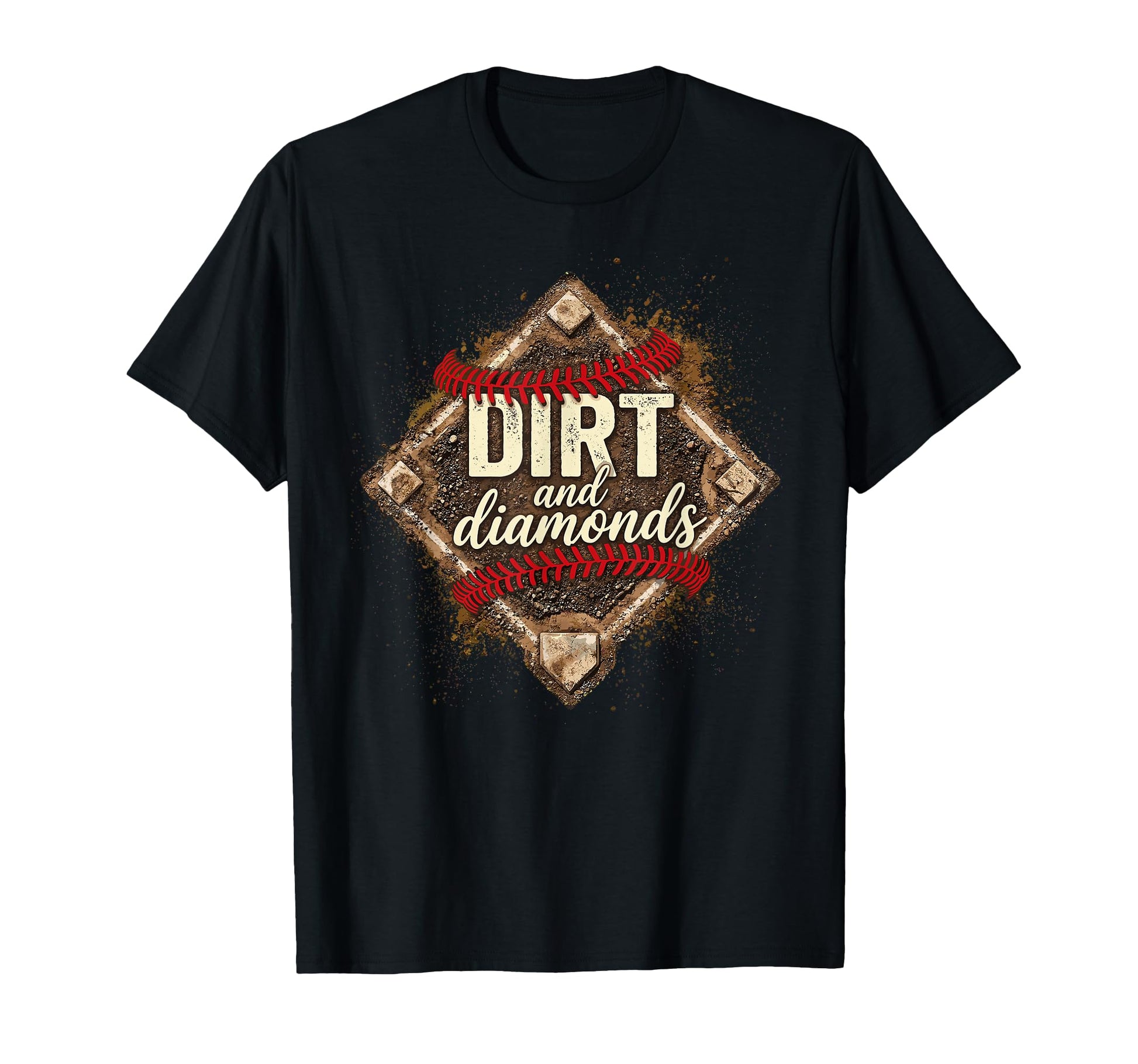 Softball Dirt And Diamonds Mom Grandma T-Shirt - Unique Graphic Unisex - T-Shirt, Sweatshirt, Hoodie
