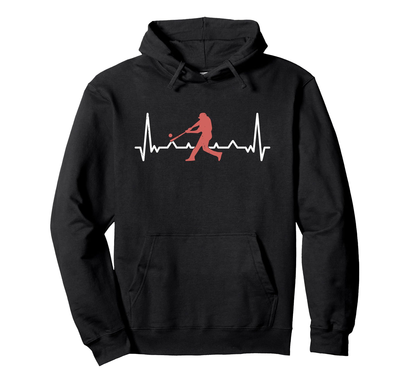 Funny Baseball Sport Heartbeat Line Hoodie - Trendy Graphic Unisex - T-Shirt, Sweatshirt, Hoodie