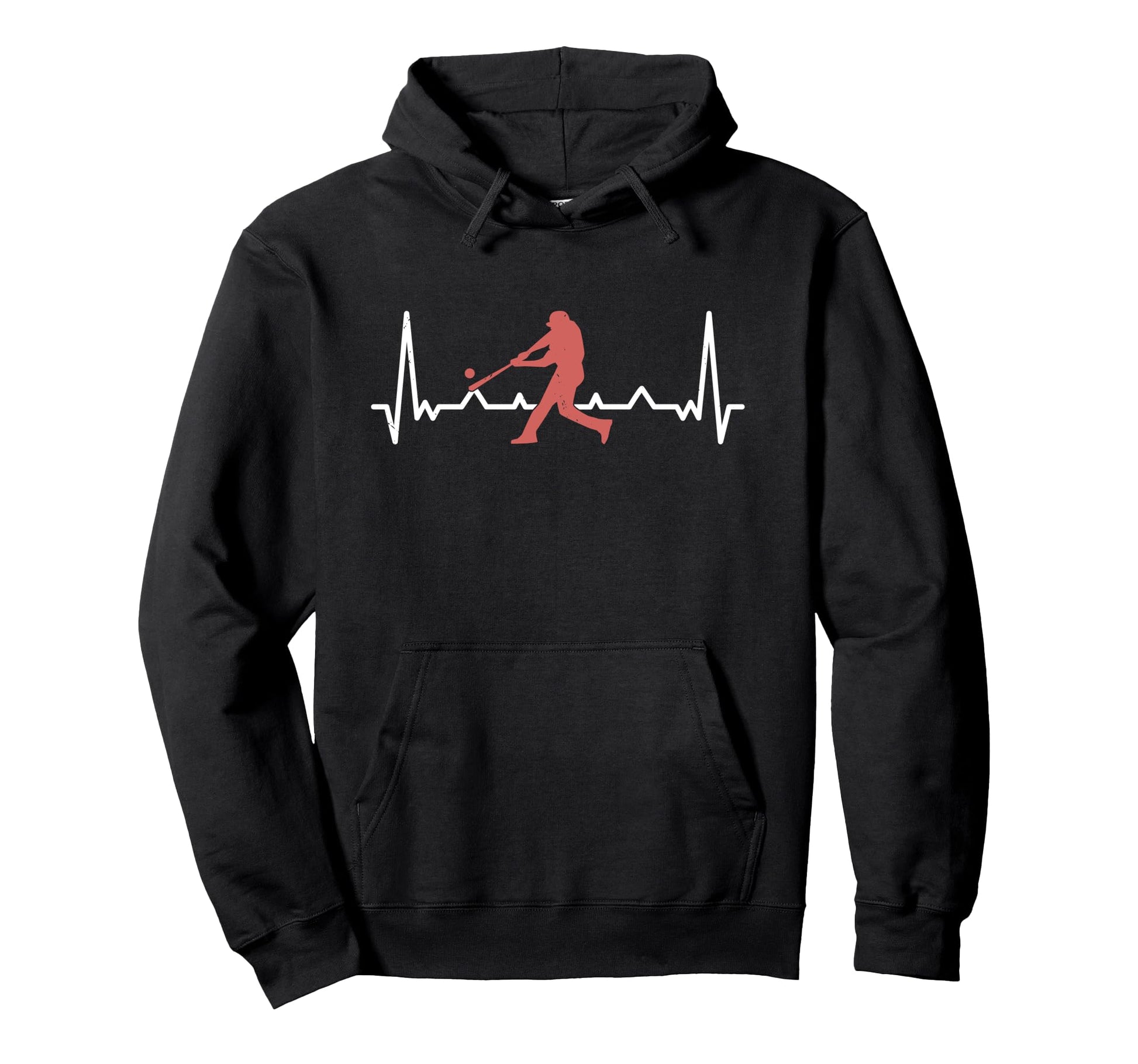 Funny Baseball Sport Heartbeat Line Hoodie - Trendy Graphic Unisex - T-Shirt, Sweatshirt, Hoodie