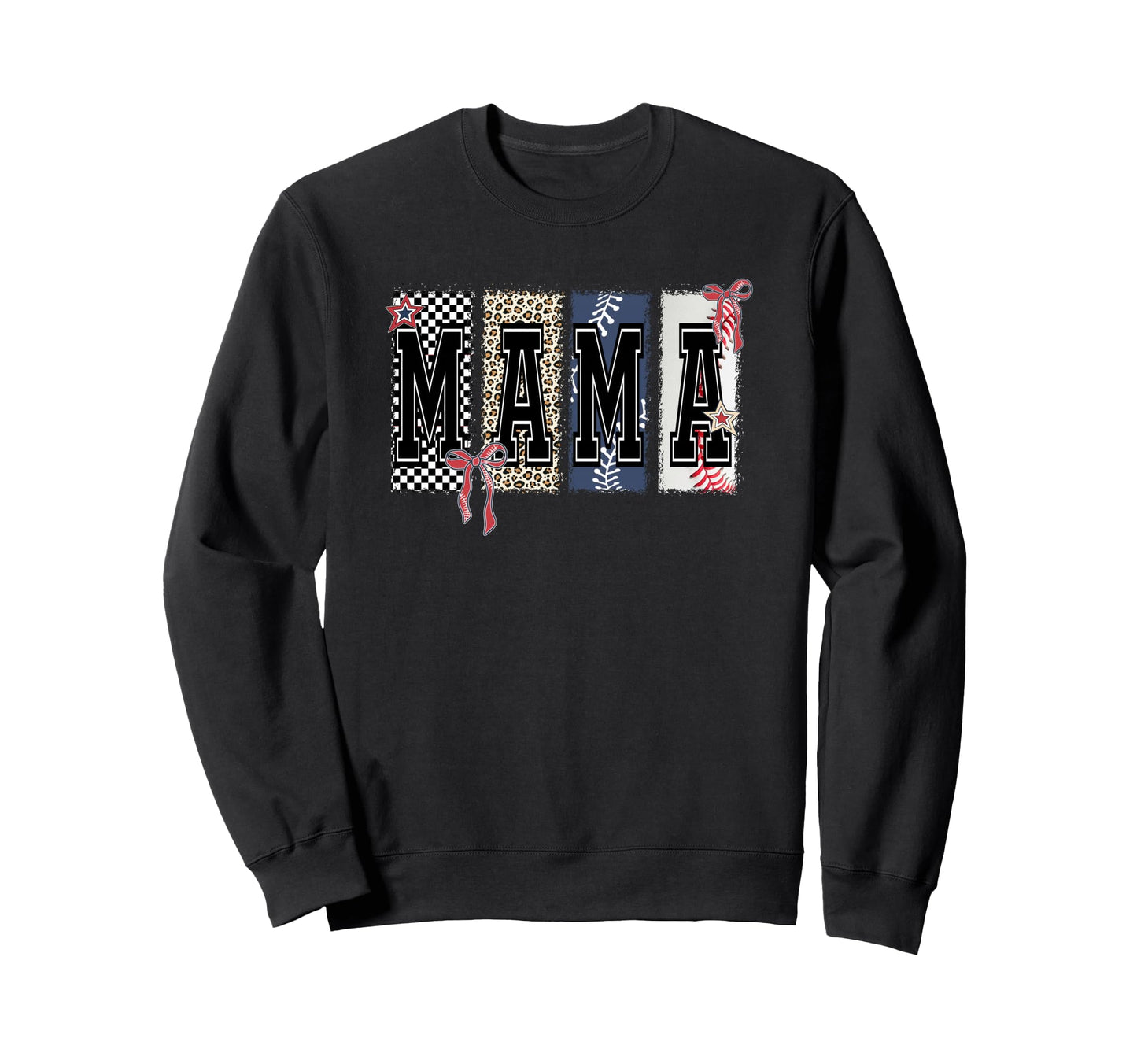 Coquette Baseball Mama Lepard Sweatshirt - Minimalist Print for Adults - T-Shirt, Sweatshirt, Hoodie