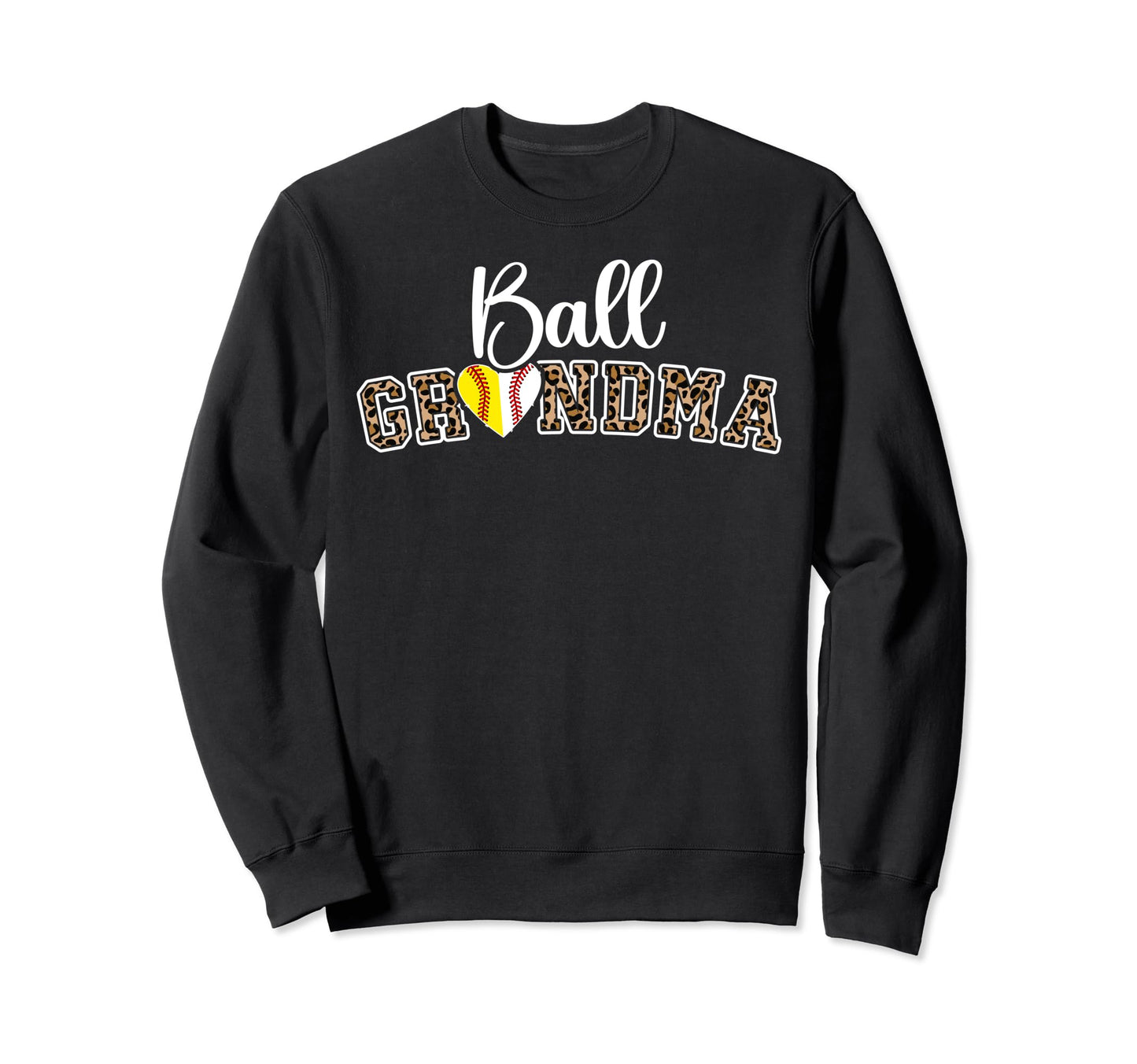 Ball Grandma Leopard Softball Sweatshirt - Custom Art Print for Adults - T-Shirt, Sweatshirt, Hoodie