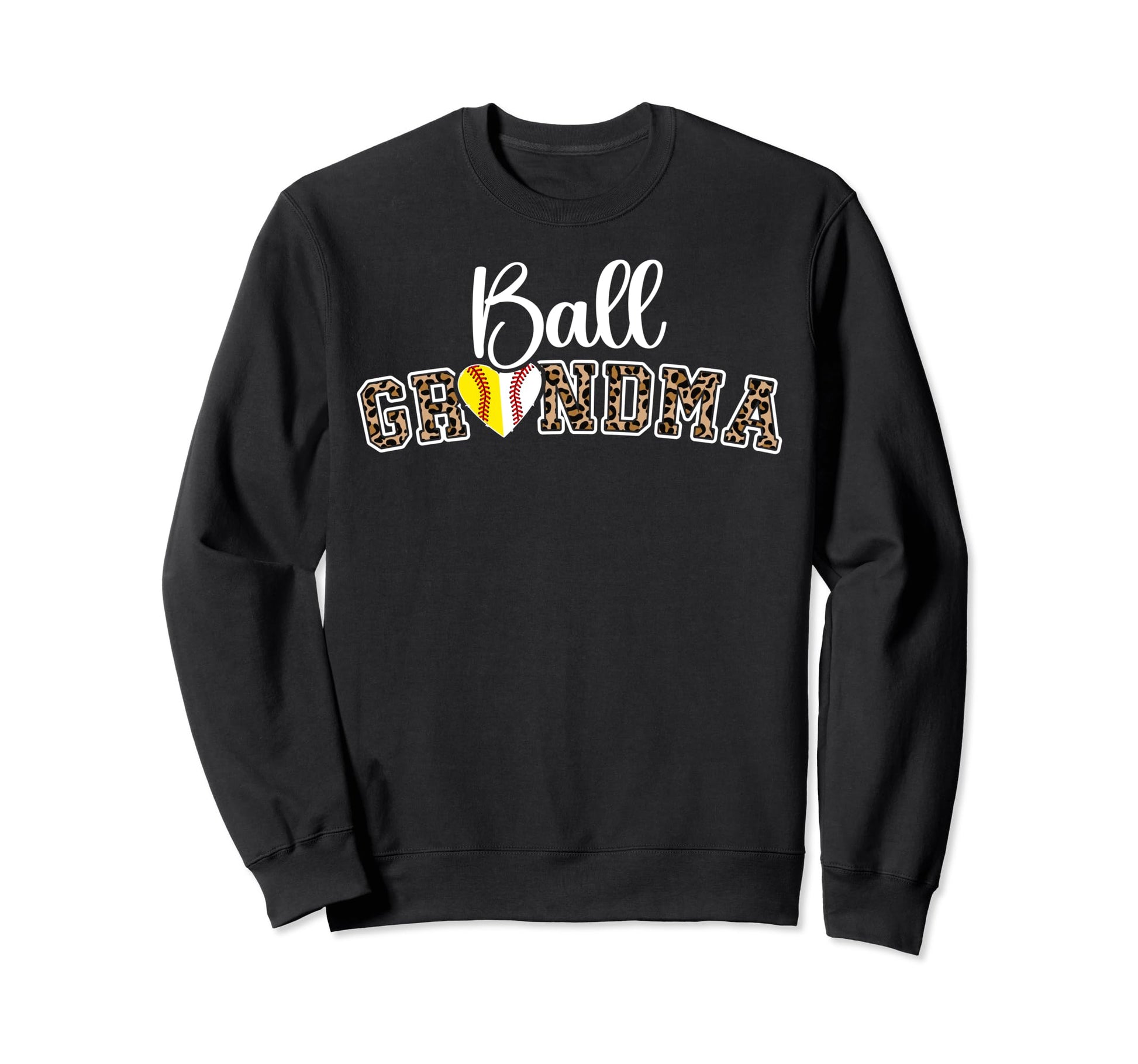 Ball Grandma Leopard Softball Sweatshirt - Custom Art Print for Adults - T-Shirt, Sweatshirt, Hoodie