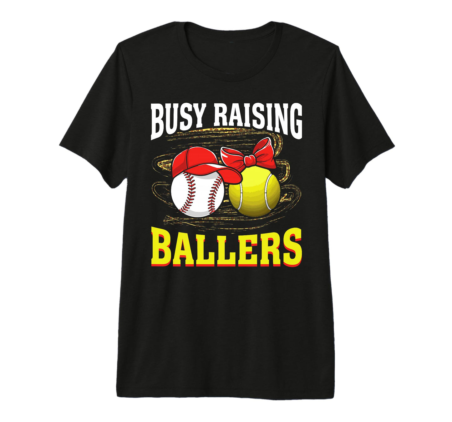 Busy Raising Ballers Baseball T-Shirt - Casual Everyday Wear for Adults - T-Shirt, Sweatshirt, Hoodie