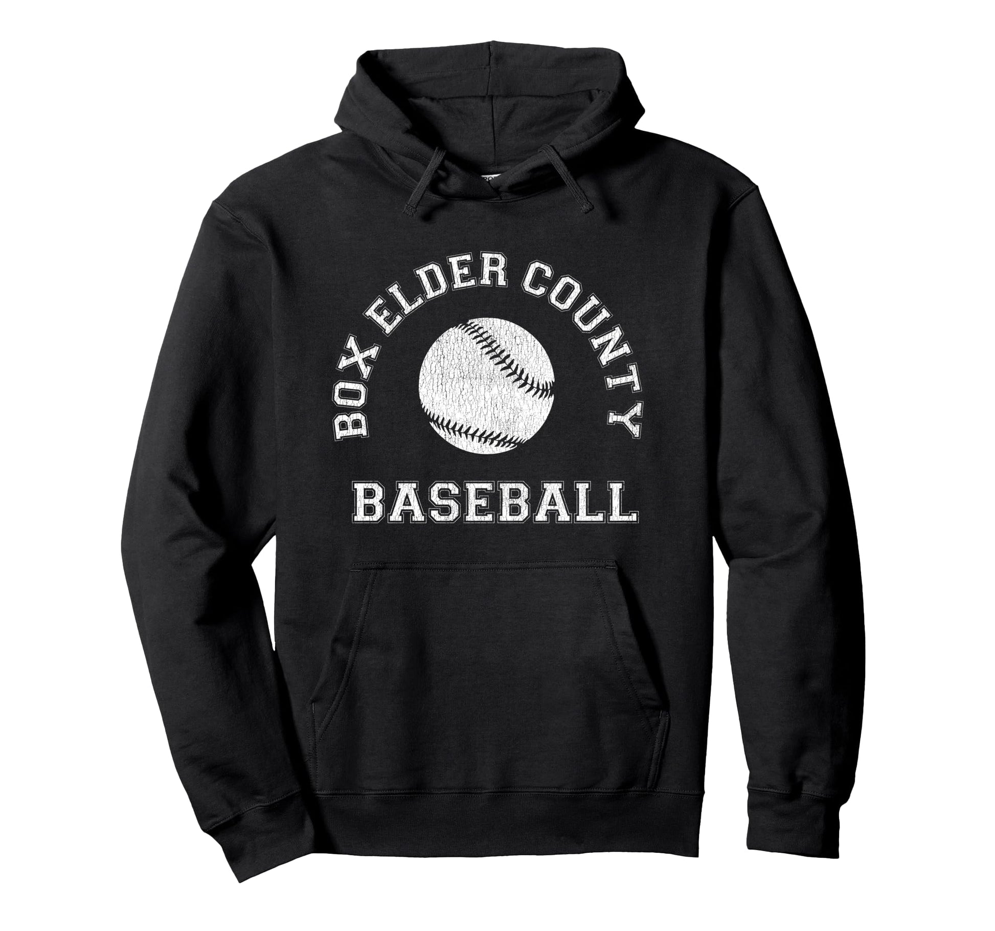 Box Elder County Baseball Distressed Hoodie - Novelty Apparel Unisex - T-Shirt, Sweatshirt, Hoodie
