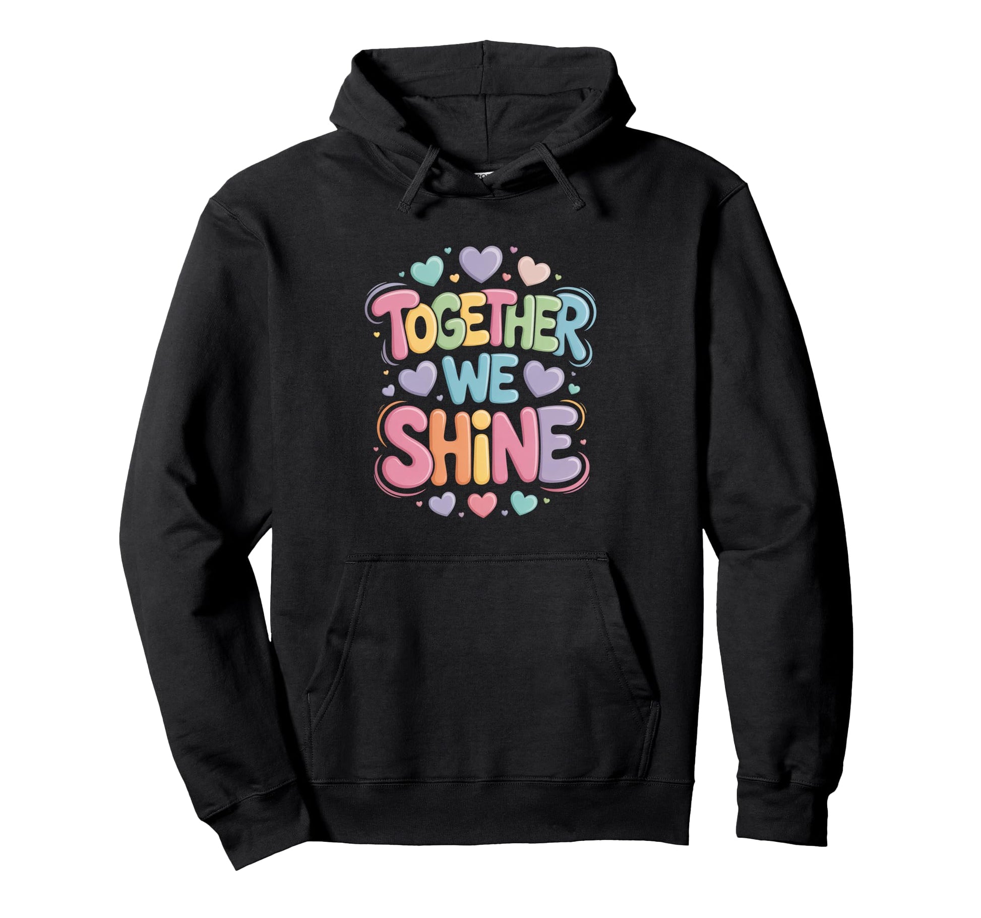 Pastel 3D Bubble Letter Typography Hoodie - Novelty Apparel Unisex - T-Shirt, Sweatshirt, Hoodie