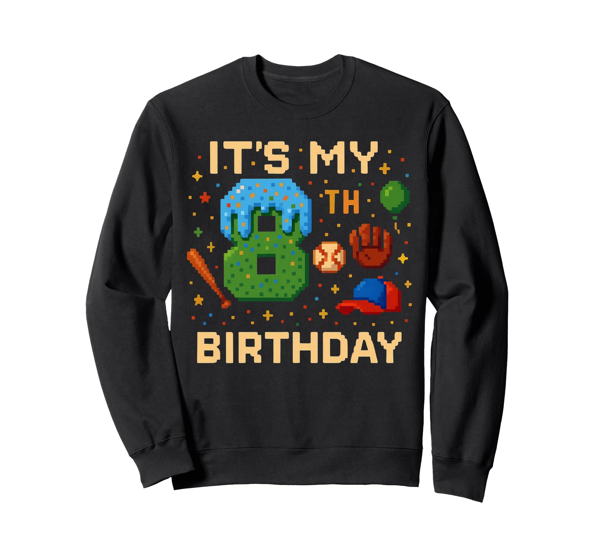 Funny 8Th Birthday Video Gamer Pixel Sweatshirt - Graphic Print for Adults - T-Shirt, Sweatshirt, Hoodie