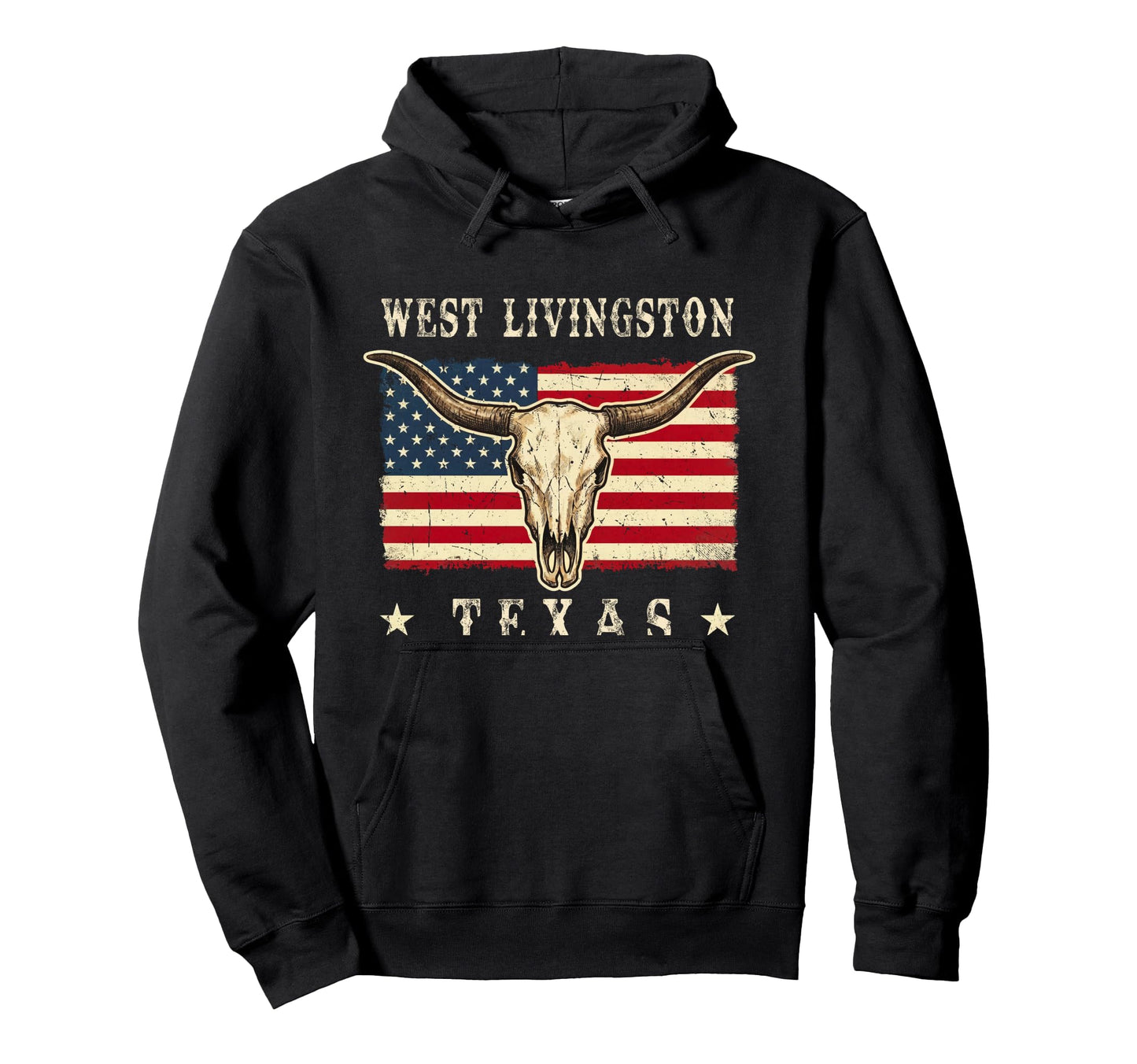West Livingston Texas Western Hoodie - Fun Novelty Design for Adults - T-Shirt, Sweatshirt, Hoodie