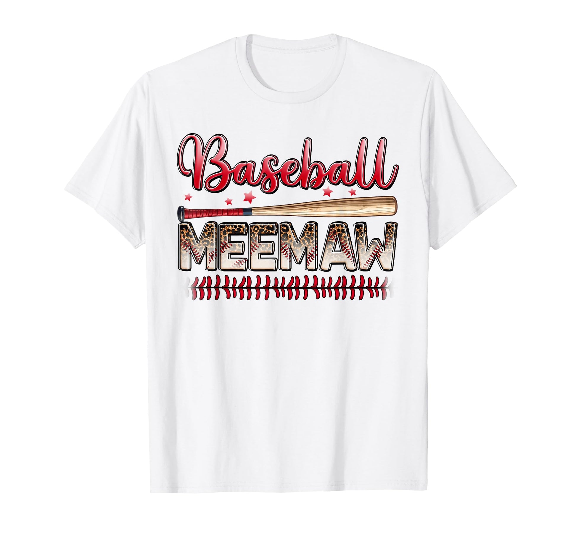 Baseball Meemaw Funny Leopard Baseball T-Shirt - Graphic Print for Adults - T-Shirt, Sweatshirt, Hoodie