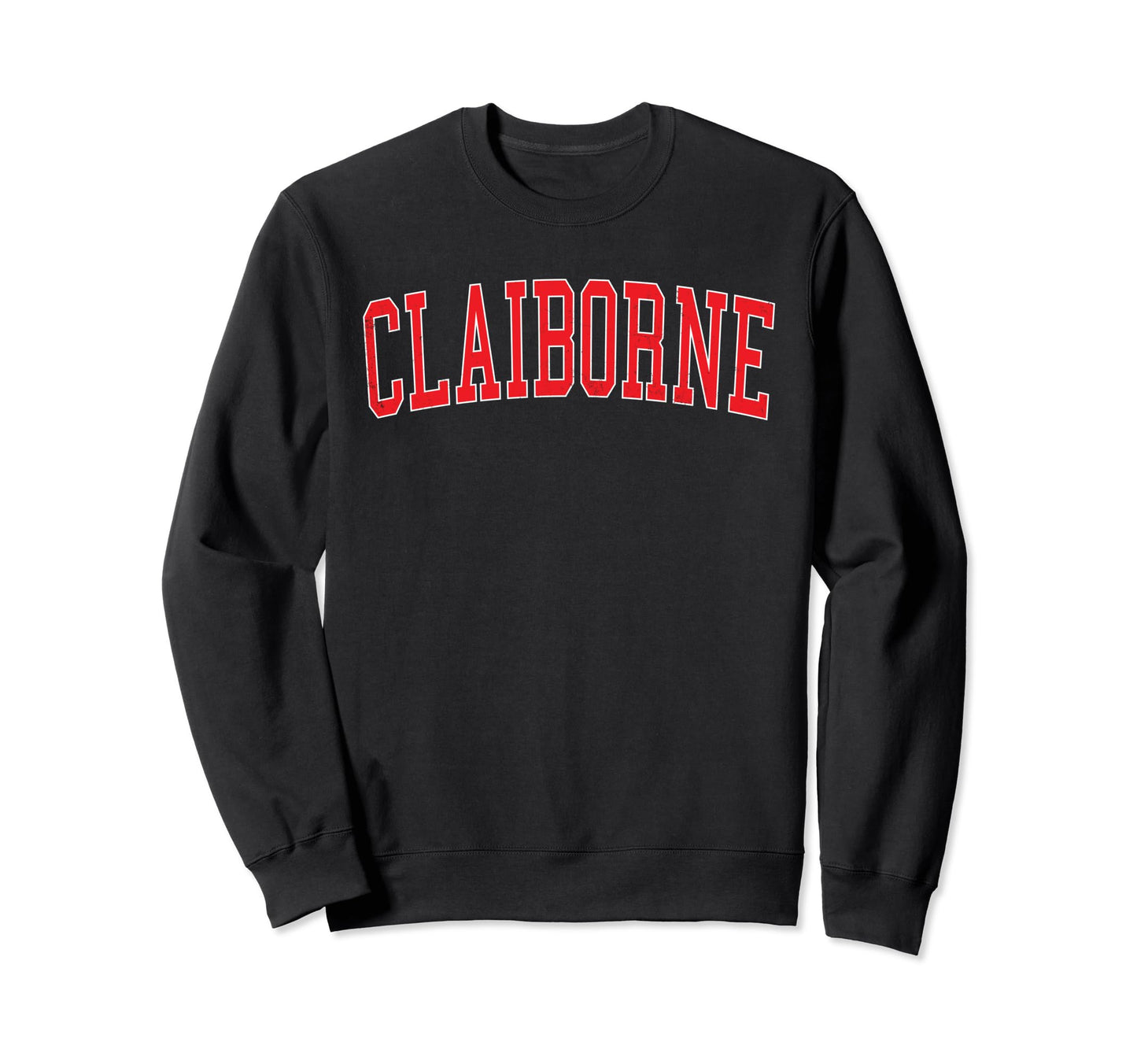 Claiborne La Distressed Red Varsity Sweatshirt - Custom Art Print Unisex - T-Shirt, Sweatshirt, Hoodie