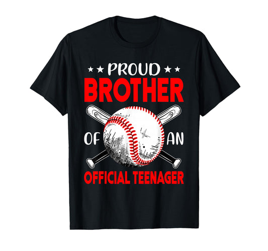 13Th Birthday Baseball Proud Brother T-Shirt - Aesthetic Graphic Unisex - T-Shirt, Sweatshirt, Hoodie