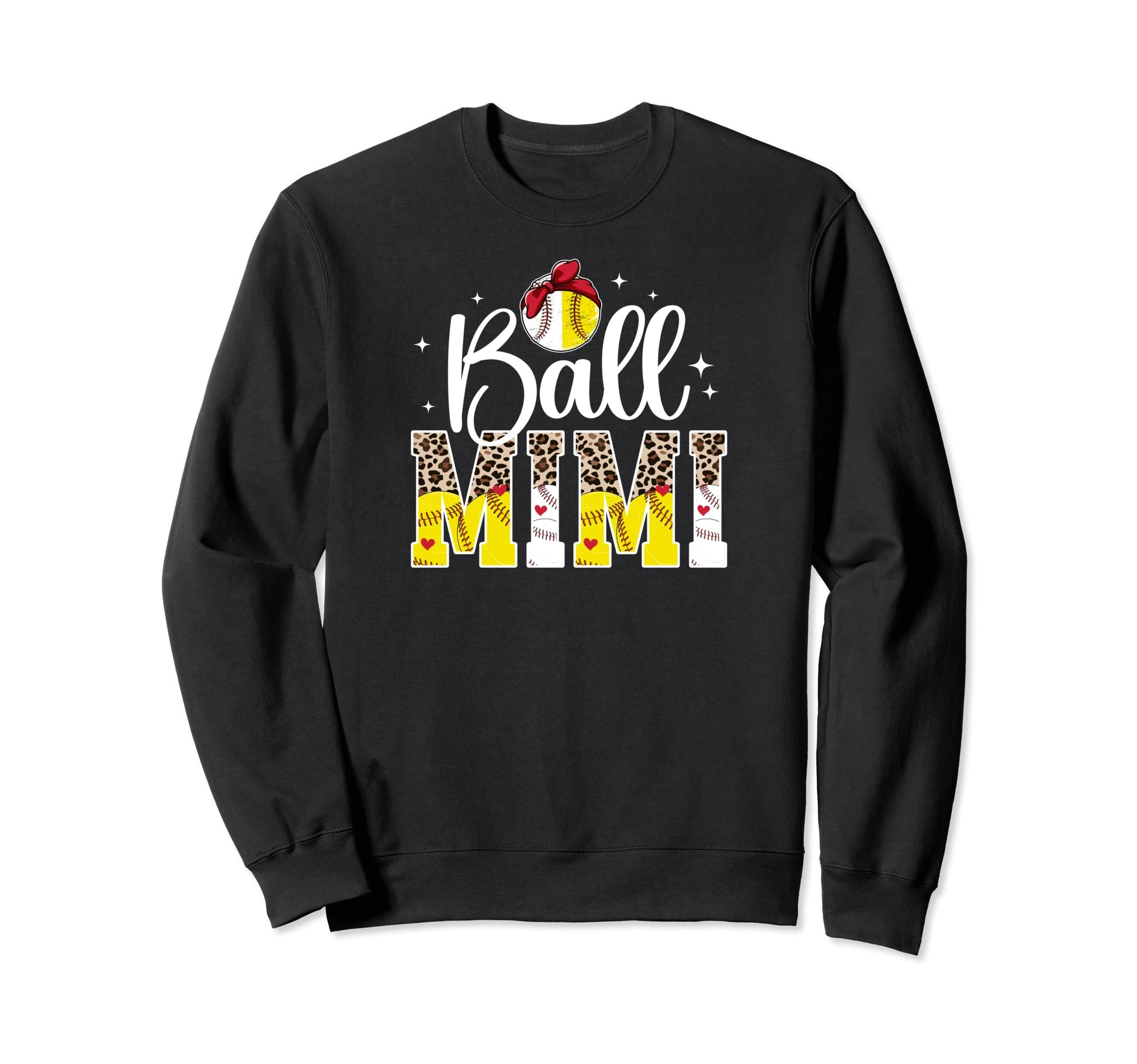 Ball Mimi Leopard Baseball Sweatshirt - Casual Everyday Wear Unisex - T-Shirt, Sweatshirt, Hoodie