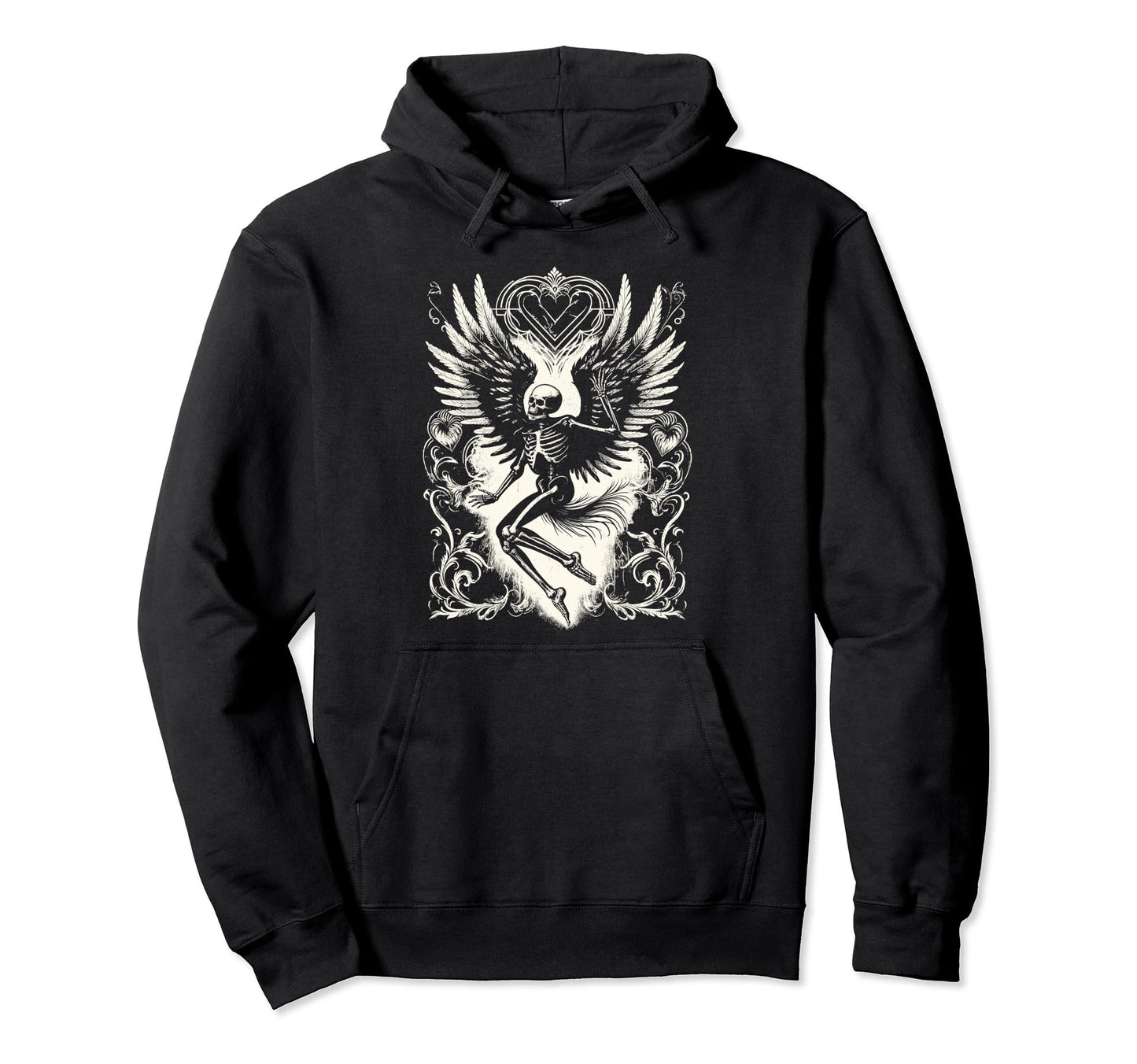 Aesthetic Y2K Fairy Wings Skeleton Hoodie - Custom Art Print for Adults - T-Shirt, Sweatshirt, Hoodie