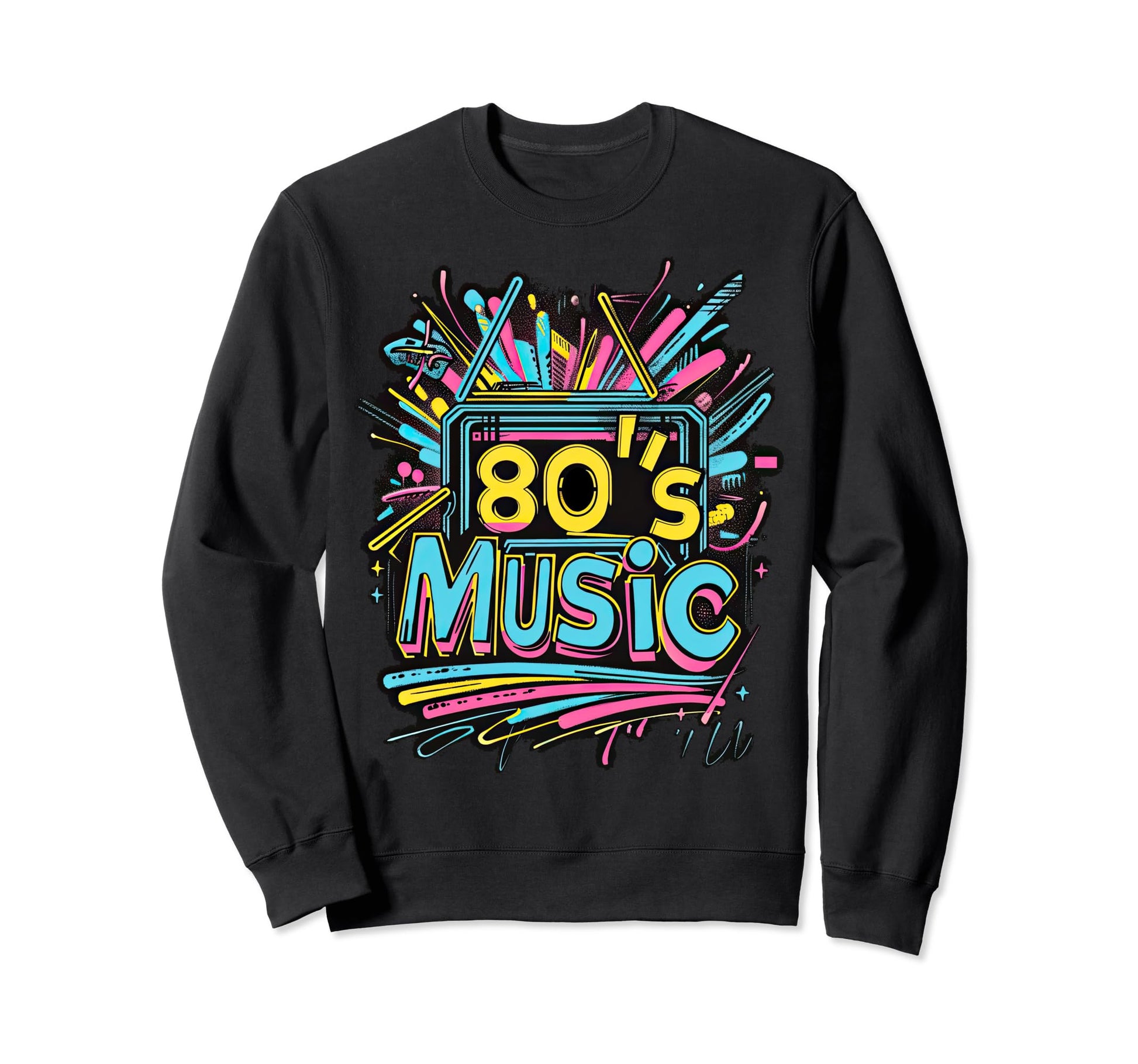 80S Music Party Synthwave Retrowave Sweatshirt - Novelty Apparel for Adults - T-Shirt, Sweatshirt, Hoodie