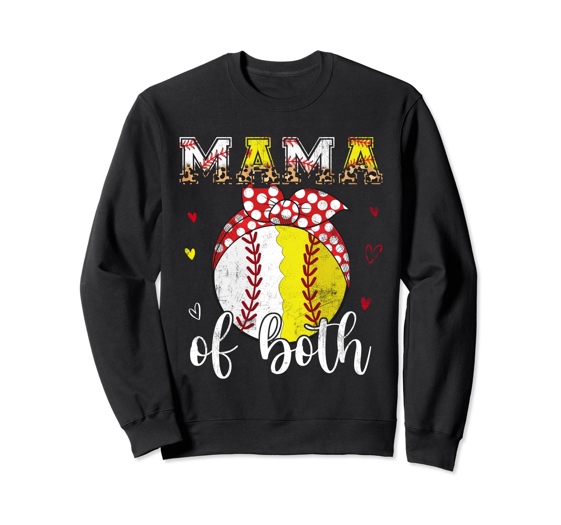 Mama Both Baseball Softball Sweatshirt - Casual Everyday Wear Men Women - T-Shirt, Sweatshirt, Hoodie