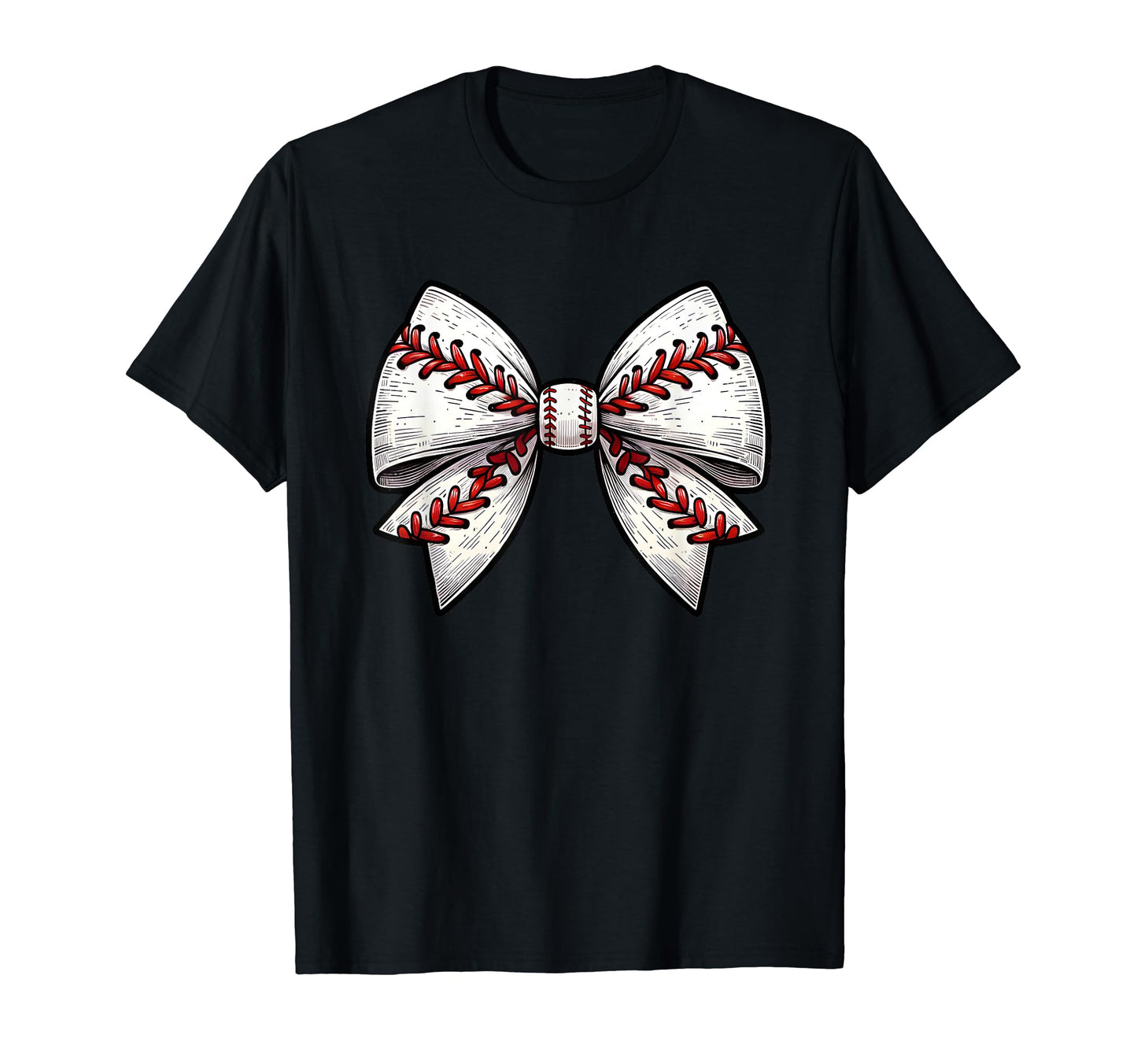 Baseball Bow Baseball Mom T-Shirt - Casual Everyday Wear for Adults - T-Shirt, Sweatshirt, Hoodie
