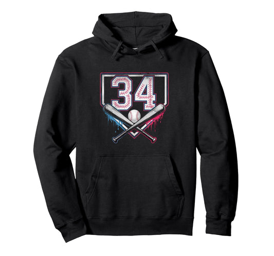 Baseball Home Ice Cream 34Th Hoodie - Aesthetic Graphic for Adults - T-Shirt, Sweatshirt, Hoodie