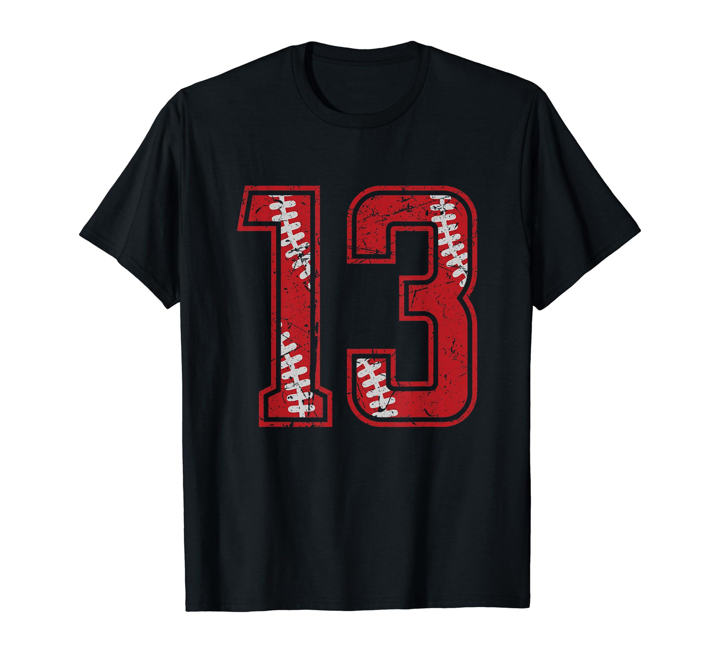 Number 13 Distressed Baseball Jersey Number T-Shirt - Graphic Print Unisex - T-Shirt, Sweatshirt, Hoodie