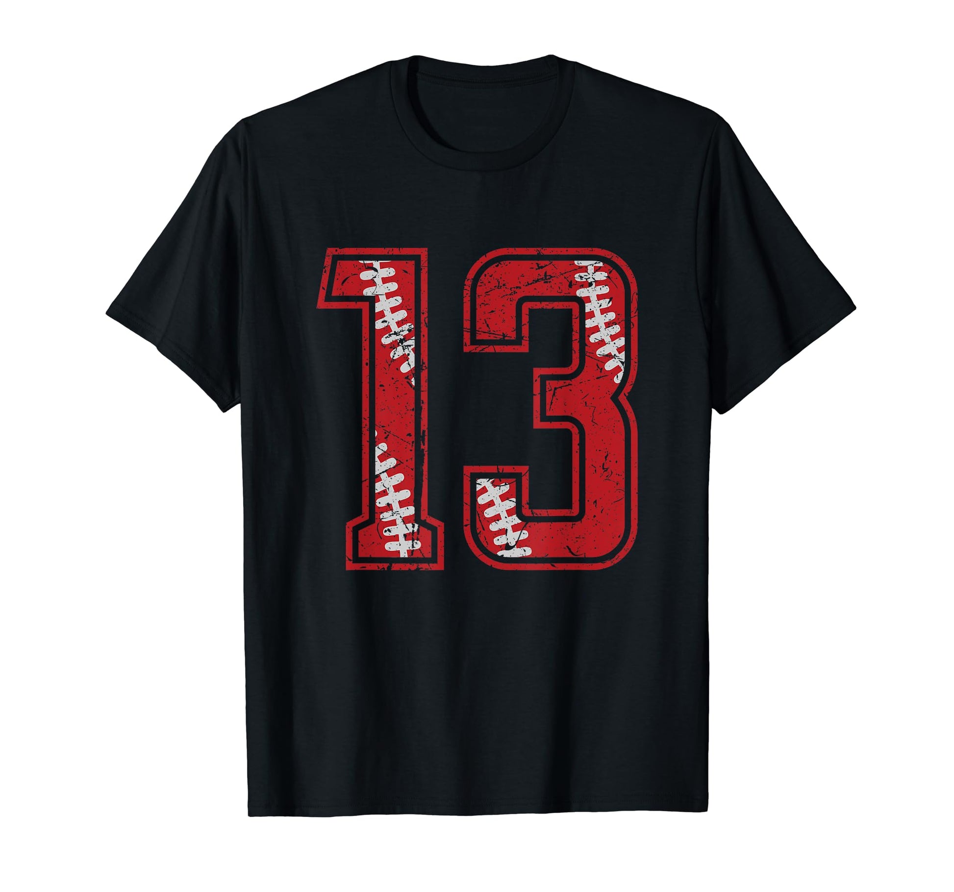 Number 13 Distressed Baseball Jersey Number T-Shirt - Graphic Print Unisex - T-Shirt, Sweatshirt, Hoodie