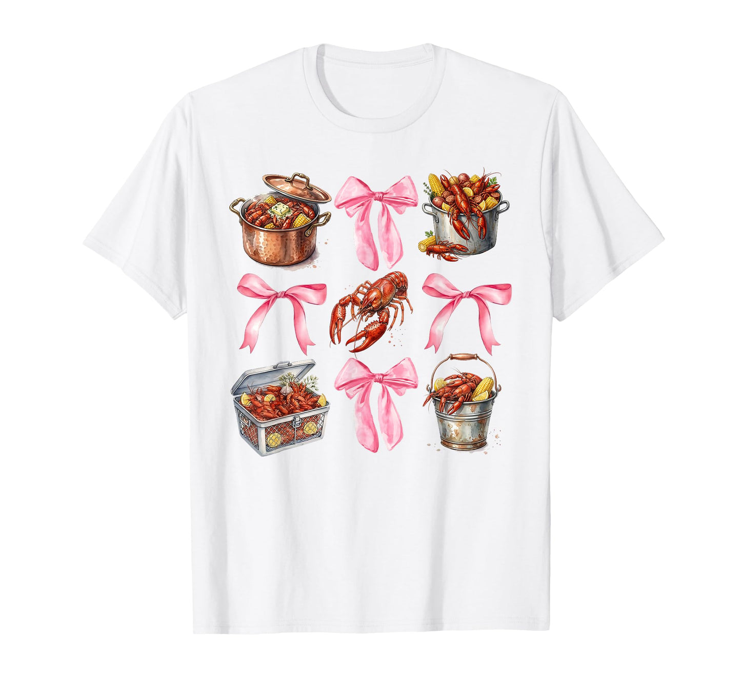 Funny Bow Coquette Crawfish Boil Y2K T-Shirt - Novelty Apparel Unisex - T-Shirt, Sweatshirt, Hoodie