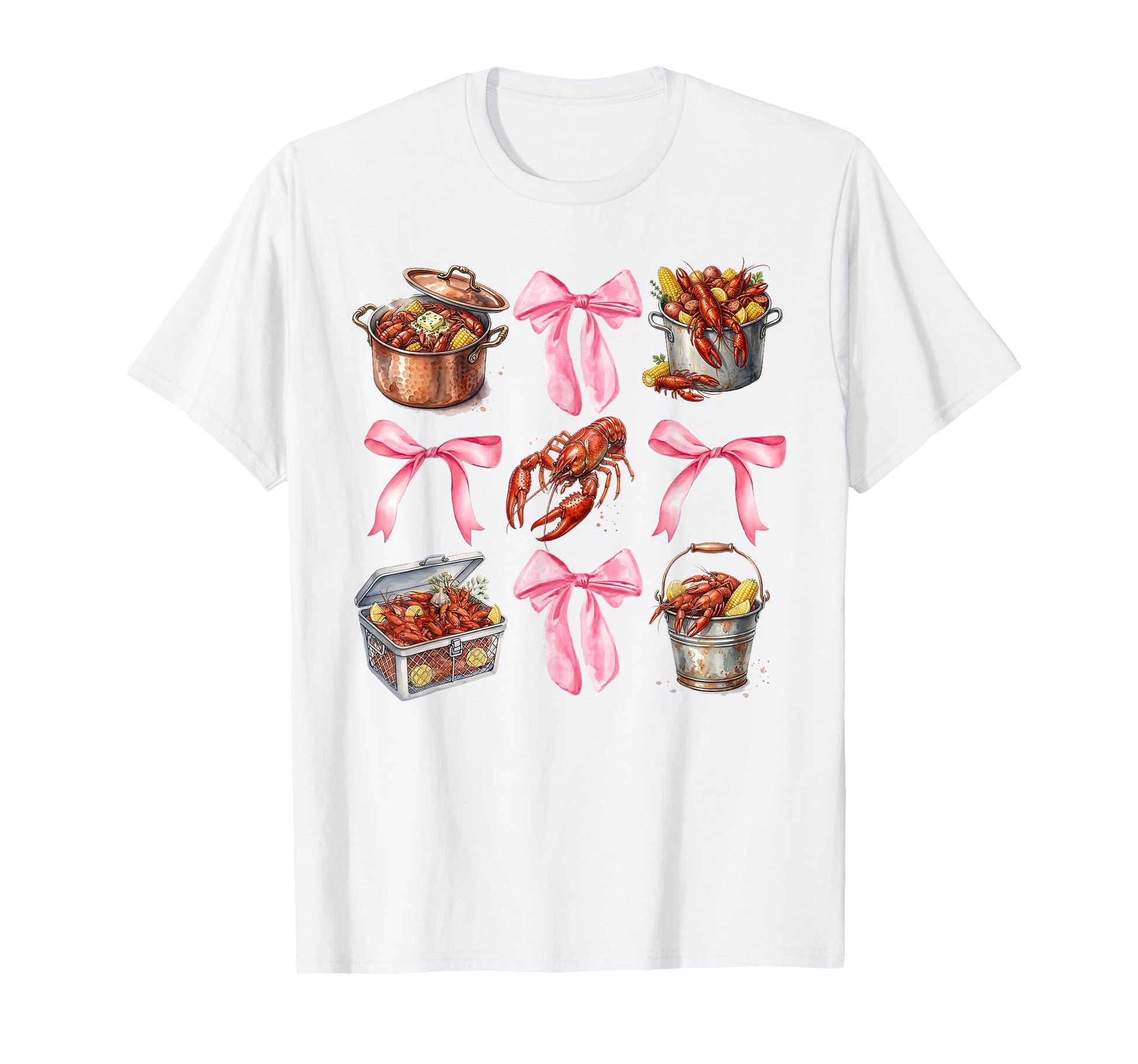 Funny Bow Coquette Crawfish Boil Y2K T-Shirt - Novelty Apparel Unisex - T-Shirt, Sweatshirt, Hoodie
