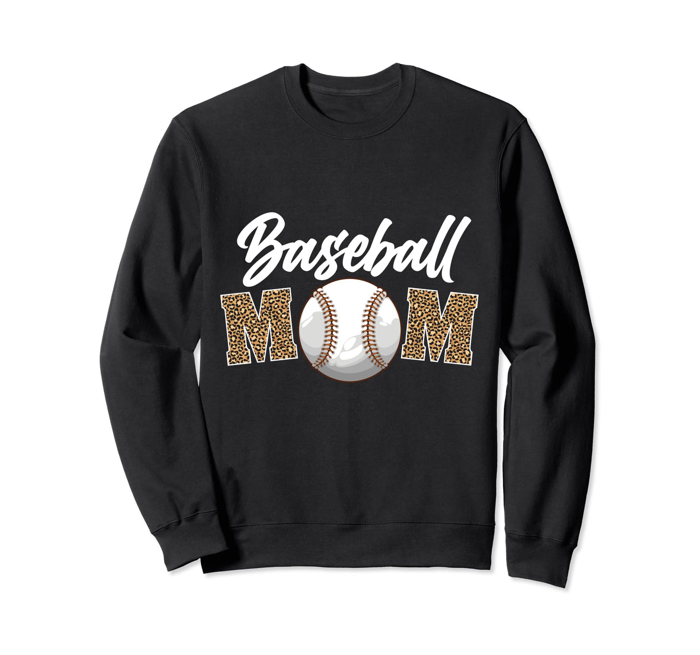 Baseball Mom Funny Leopard Pattern Sweatshirt - Novelty Apparel for Adults - T-Shirt, Sweatshirt, Hoodie