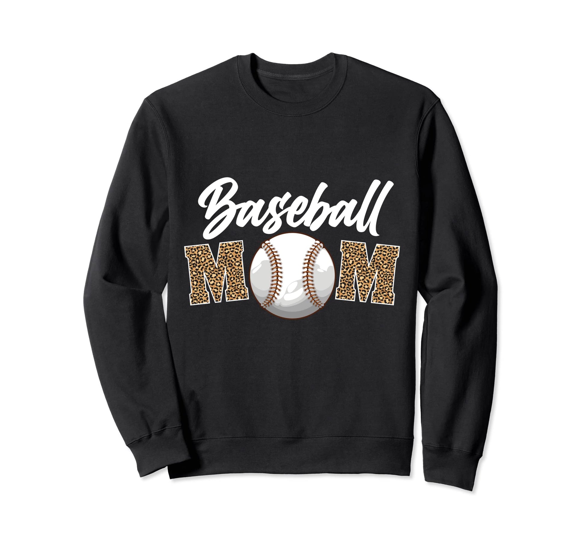 Baseball Mom Funny Leopard Pattern Sweatshirt - Novelty Apparel for Adults - T-Shirt, Sweatshirt, Hoodie
