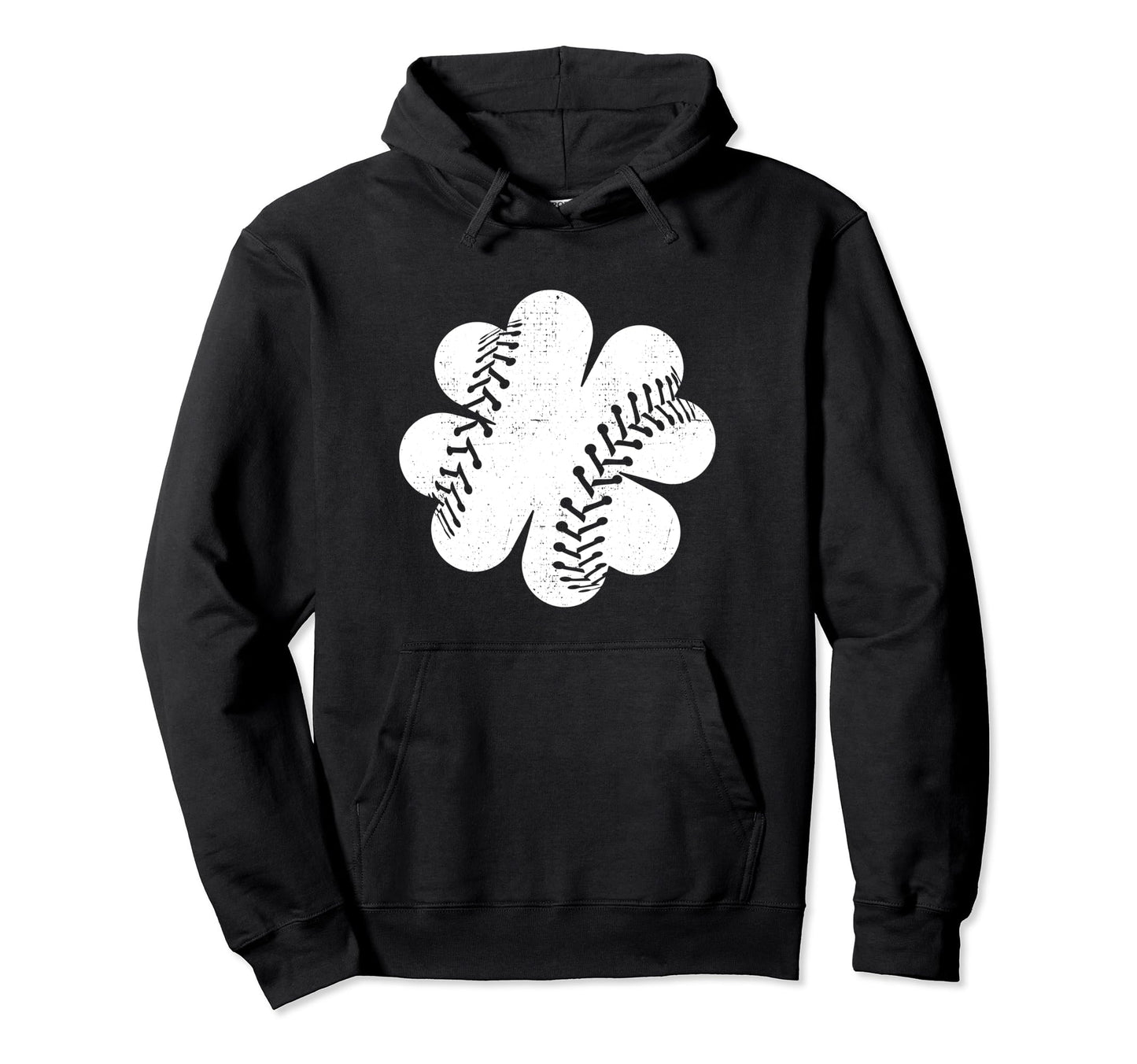 Four Leaf Clover Baseball St Patricks Hoodie - Unique Graphic Men Women - T-Shirt, Sweatshirt, Hoodie