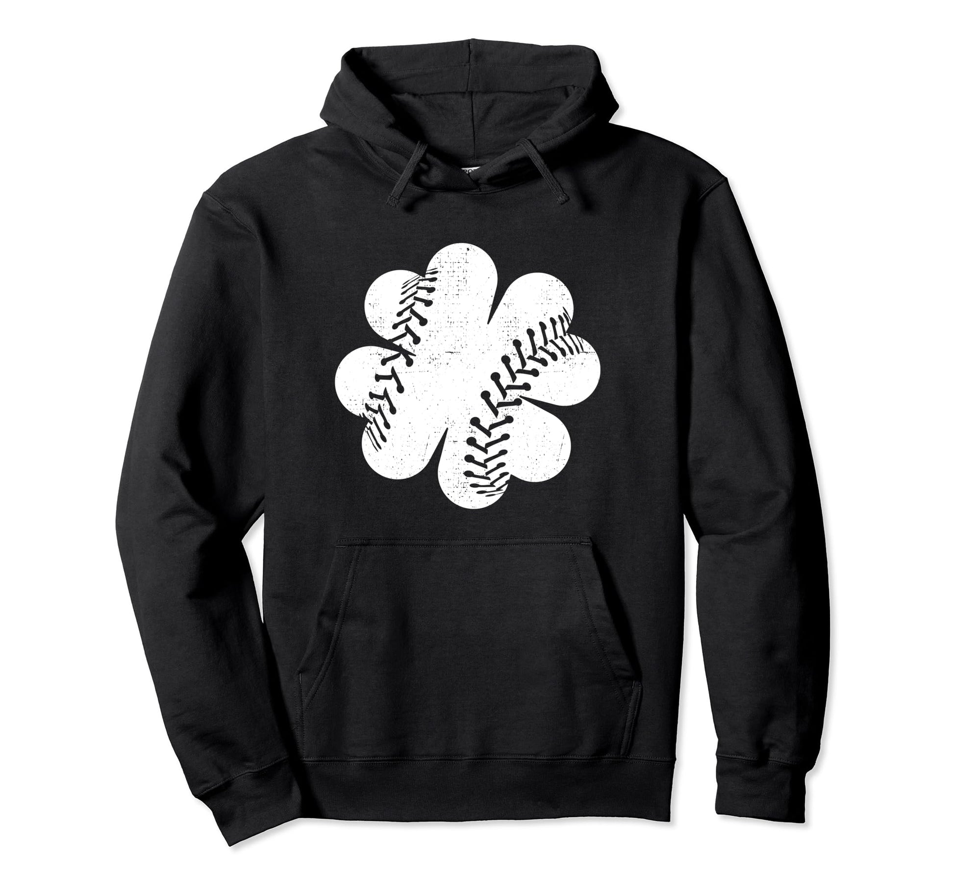 Four Leaf Clover Baseball St Patricks Hoodie - Unique Graphic Men Women - T-Shirt, Sweatshirt, Hoodie