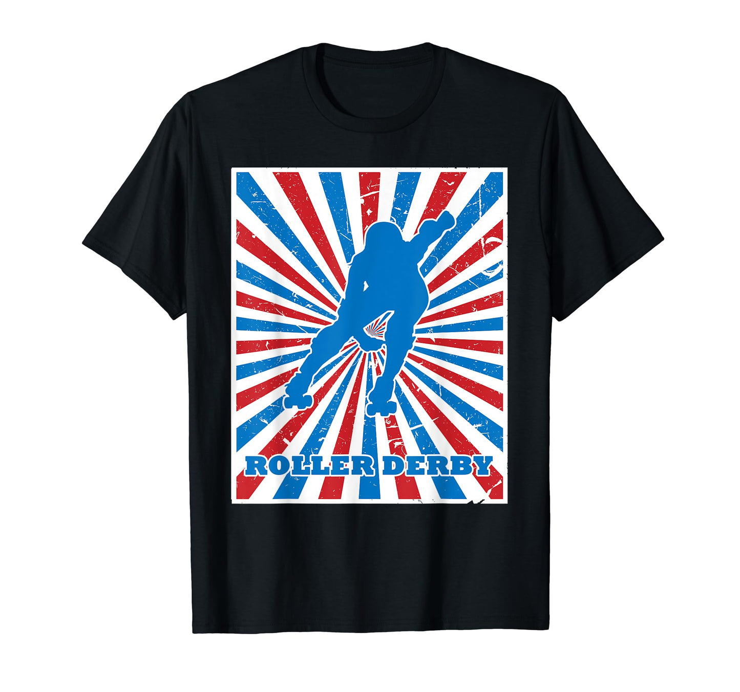Roller Derby Player Red White Blue T-Shirt - Graphic Print Men Women - T-Shirt, Sweatshirt, Hoodie