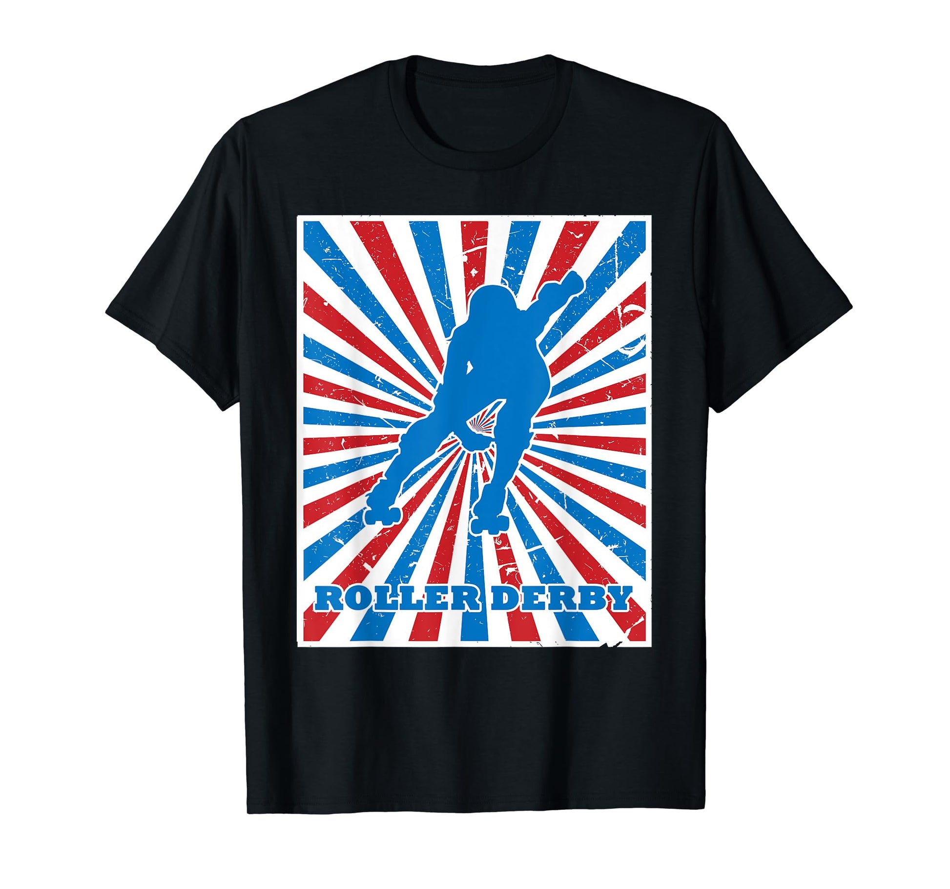 Roller Derby Player Red White Blue T-Shirt - Graphic Print Men Women - T-Shirt, Sweatshirt, Hoodie