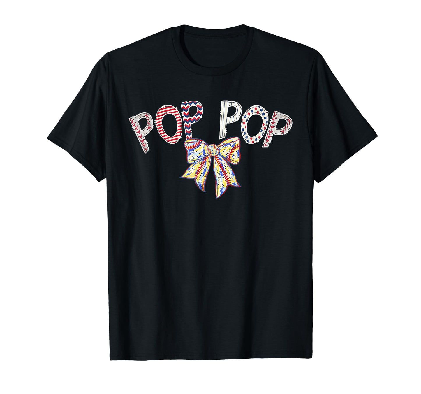 Baseball Pop Pop Coquette Bow Game Day T-Shirt - Unique Graphic Men Women - T-Shirt, Sweatshirt, Hoodie